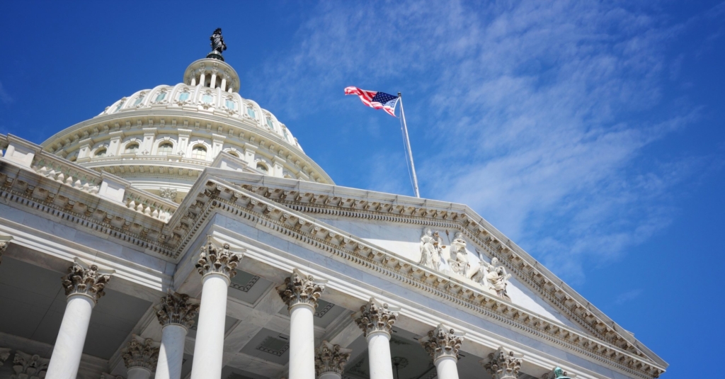 capital building flying American Flag