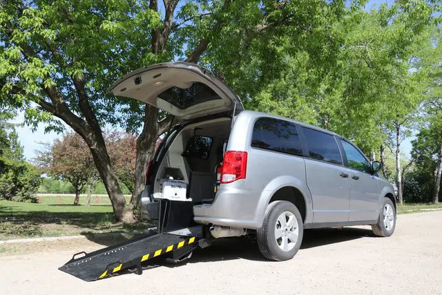 accessible van with back open