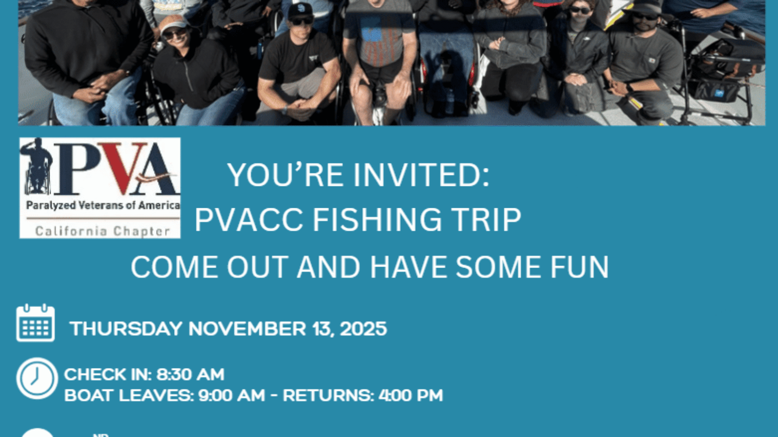 flyer for PVACC Fishing Trip