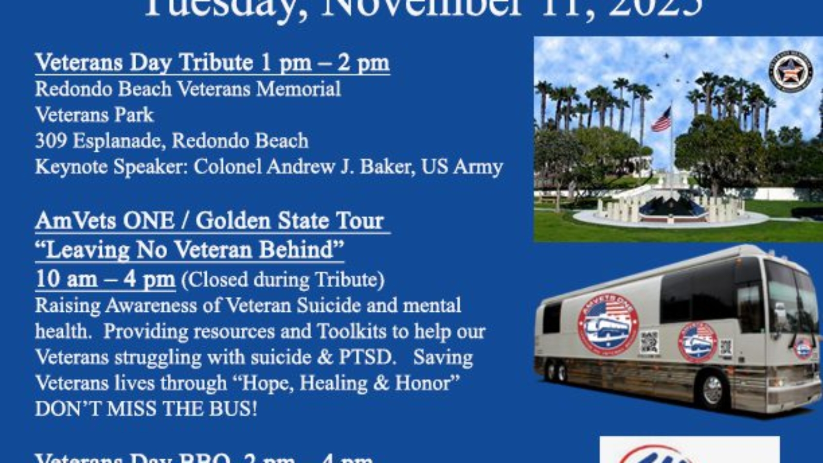 flyer for PVACC Veteran's Day celebration